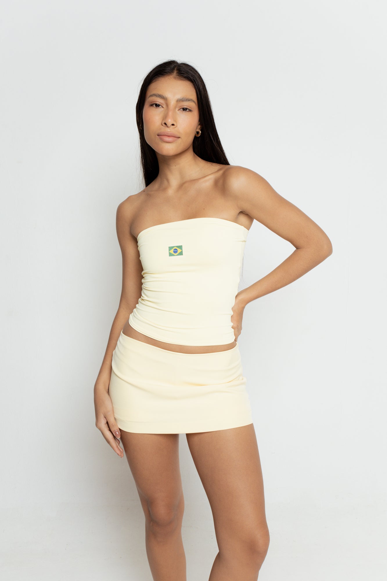 Blusa Tube Amarelo Manteiga Brasil