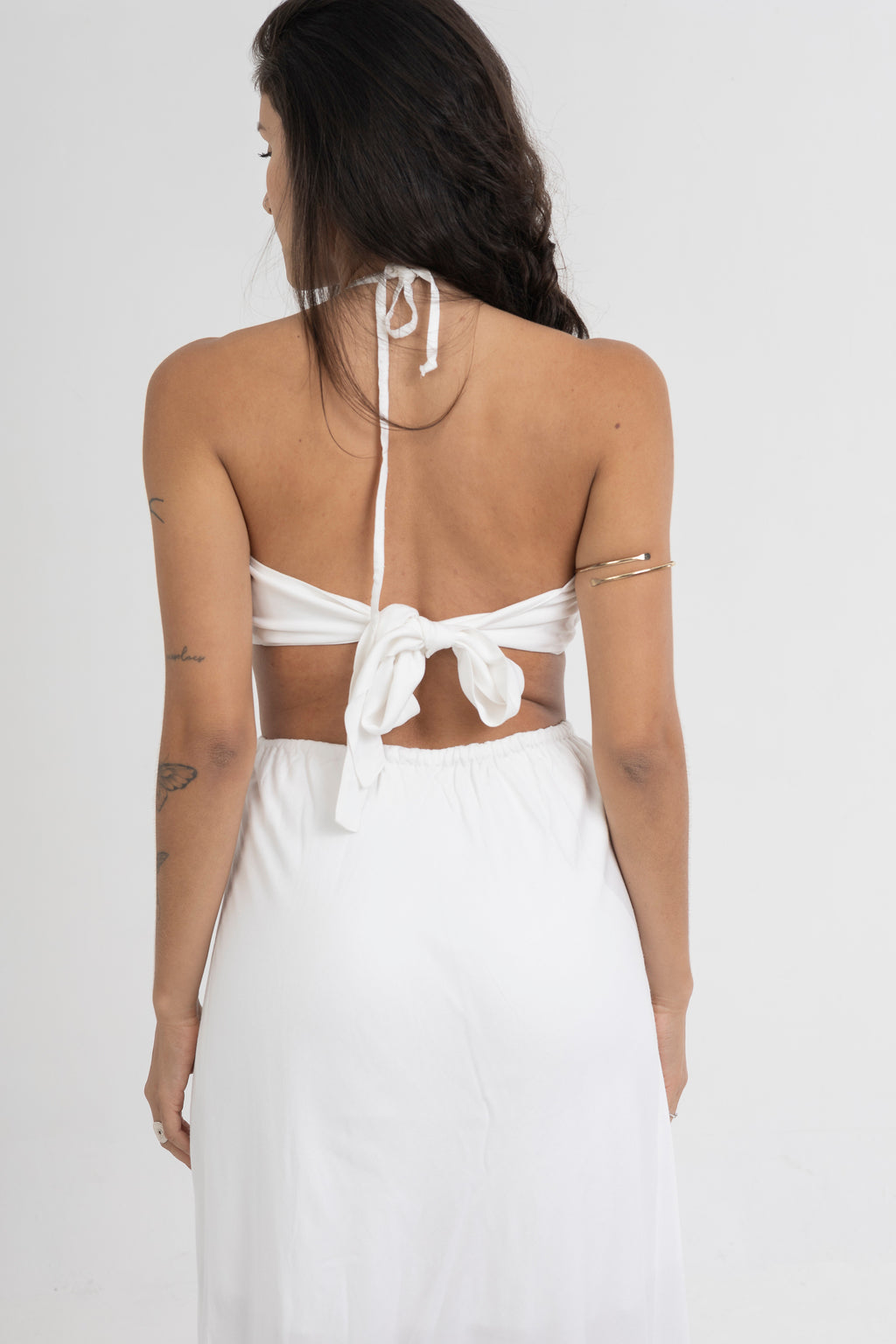 Vestido Gávea Longo Amarração no Pescoço