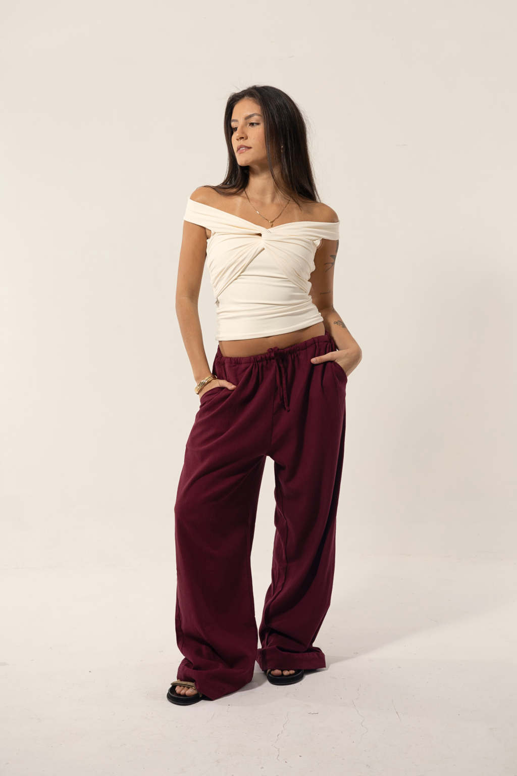 Calça Básica Linho Regulável