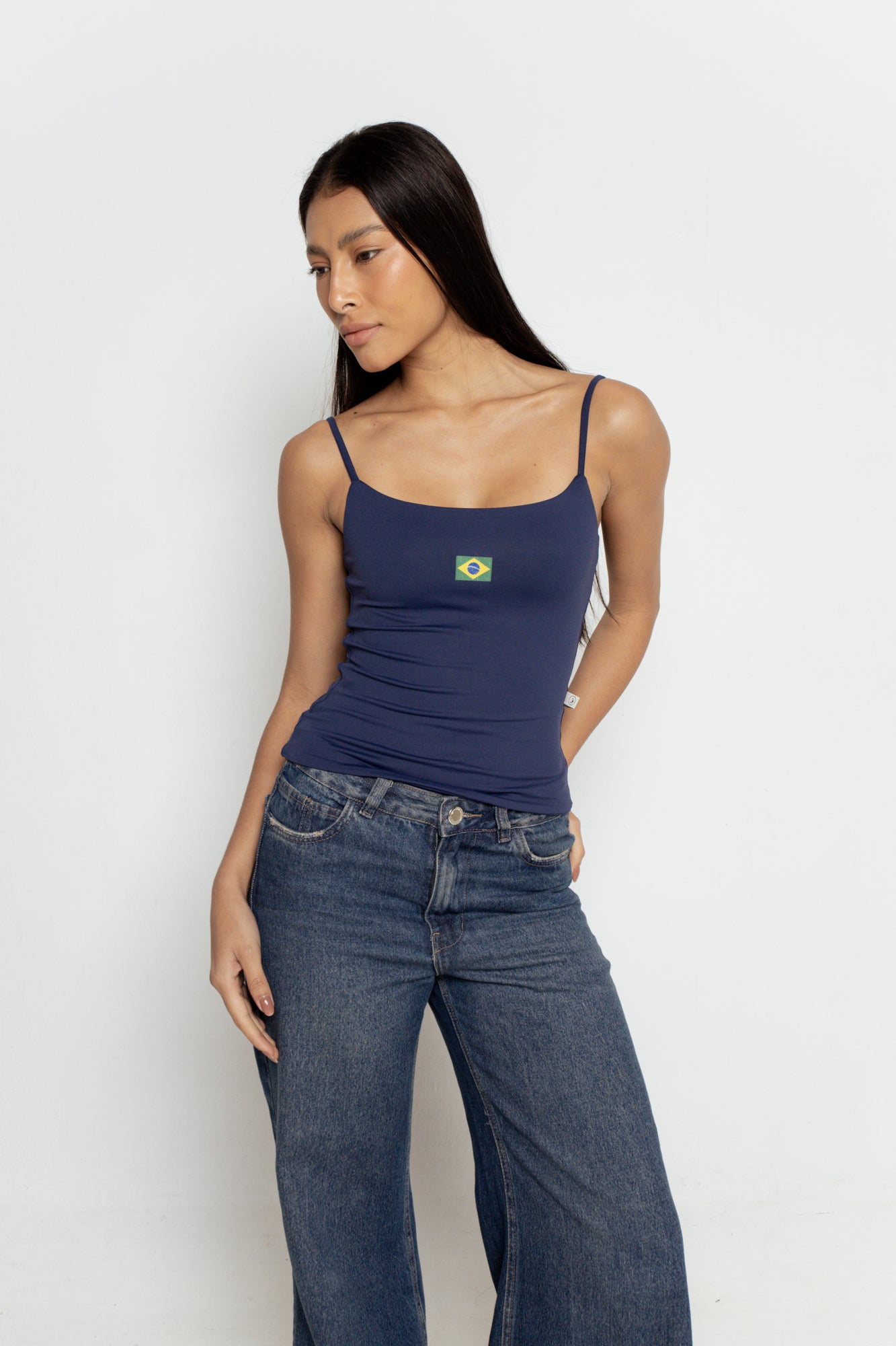 Blusa Regata Azul Marinho Brasil
