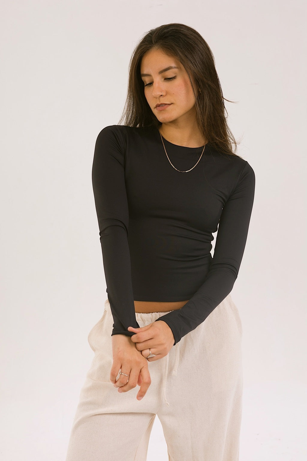 Blusa Básica de Manga Longa