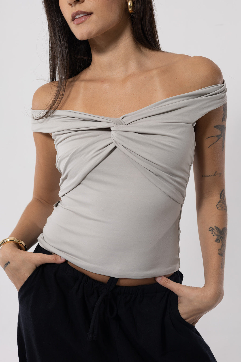 Blusa Trançada Ombro a Ombro