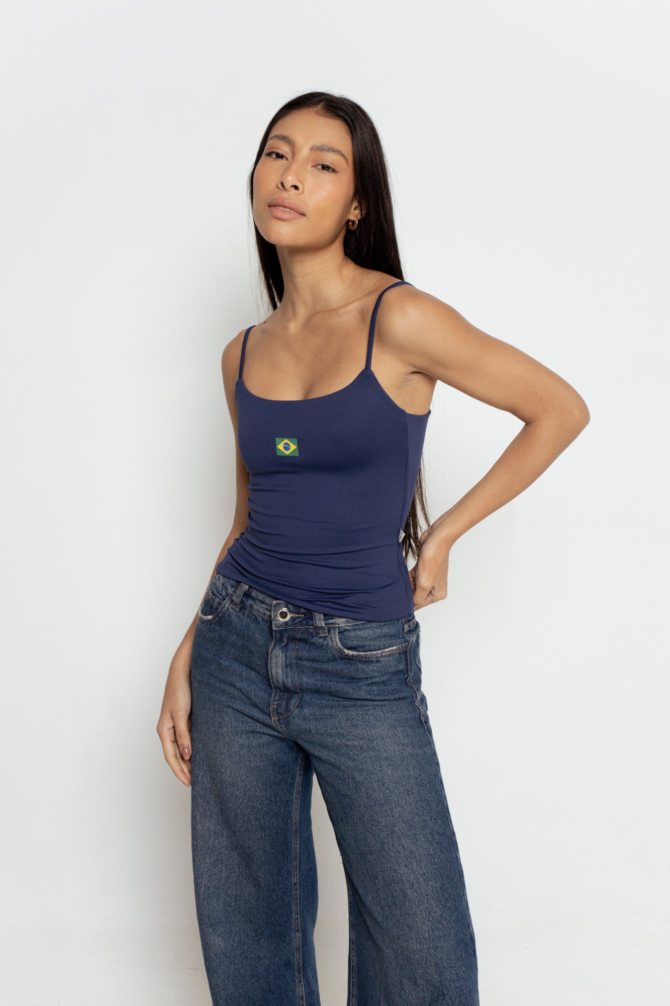 Blusa Regata Azul Marinho Brasil