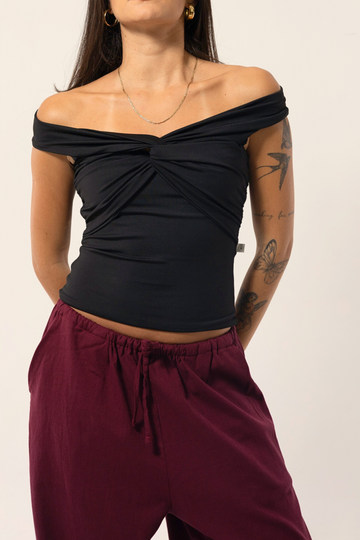 Blusa Trançada Ombro a Ombro