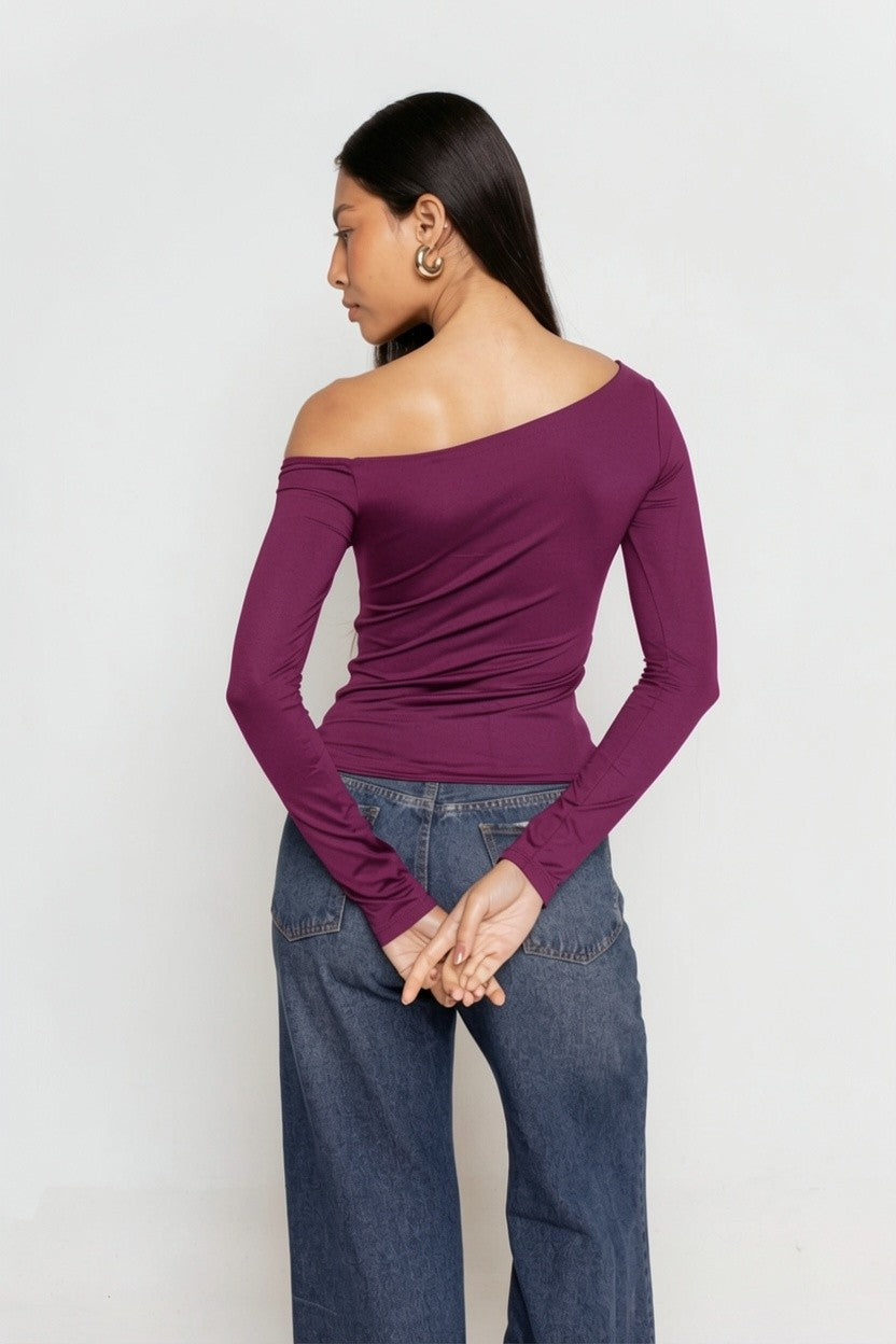 Blusa Manga Longa Assimétrica