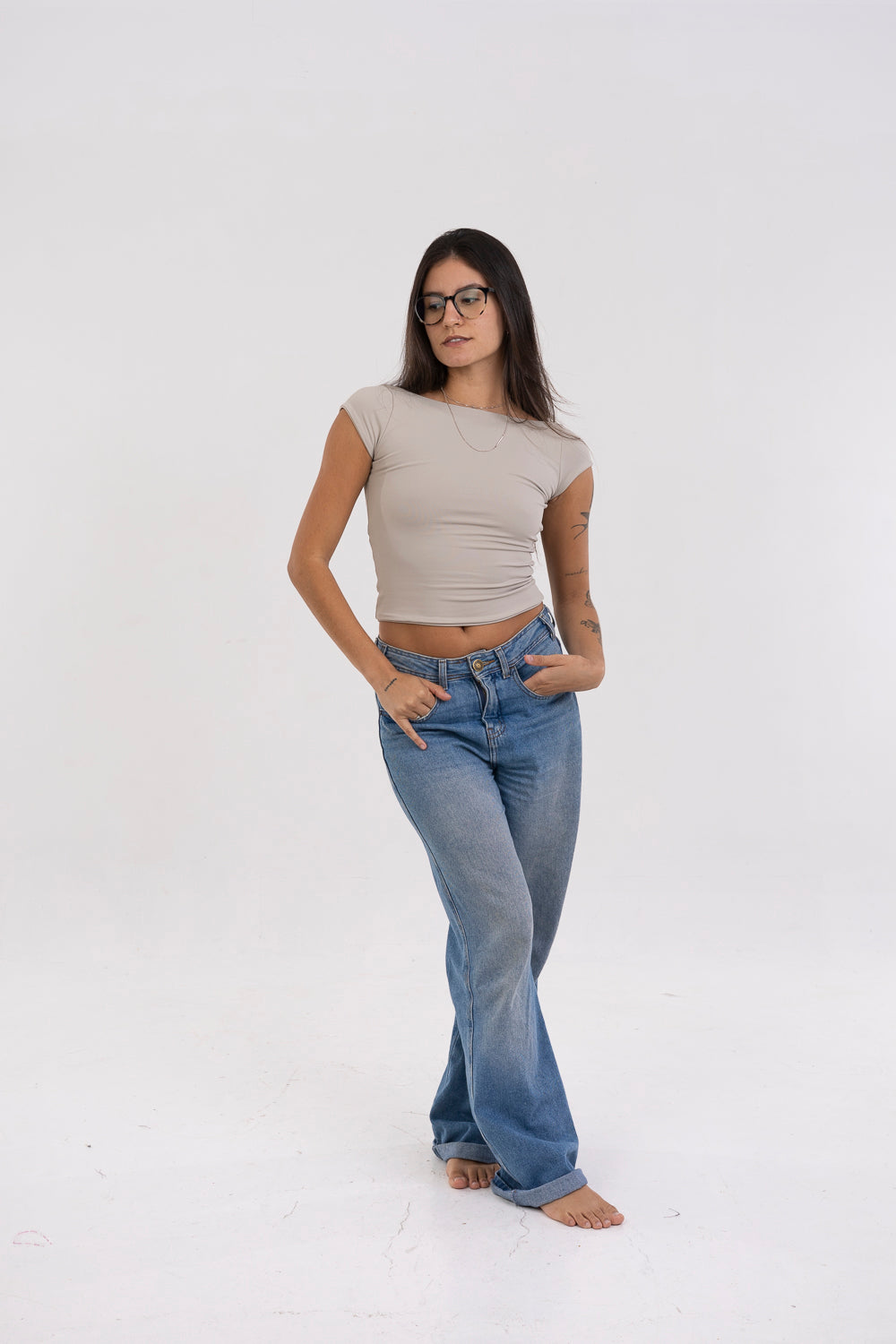 Blusa de Manga Costas Abertas