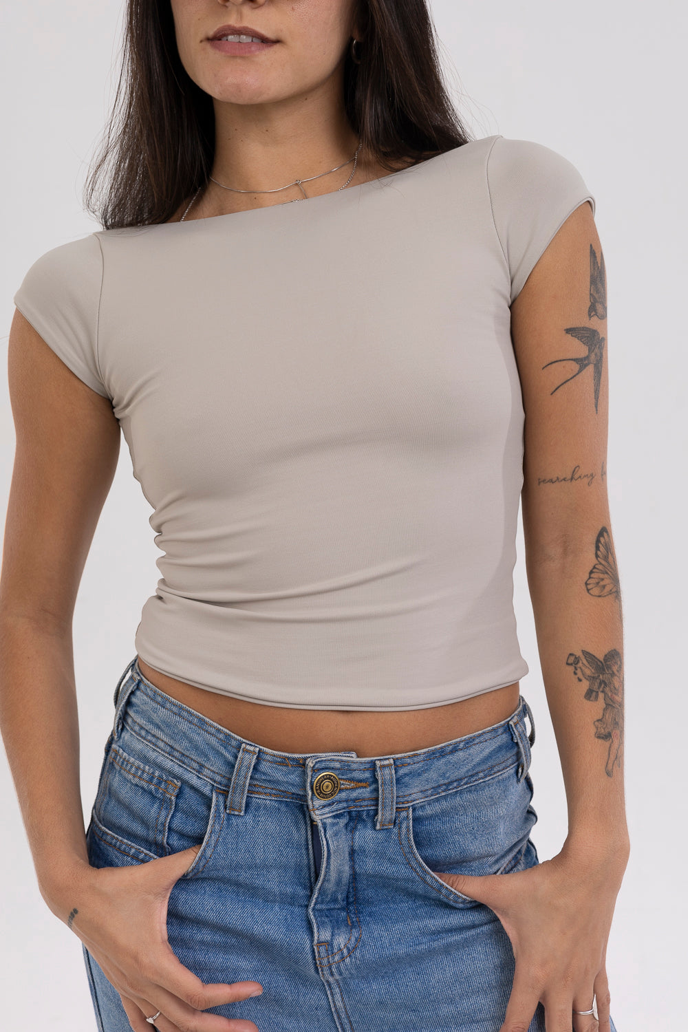 Blusa de Manga Costas Abertas