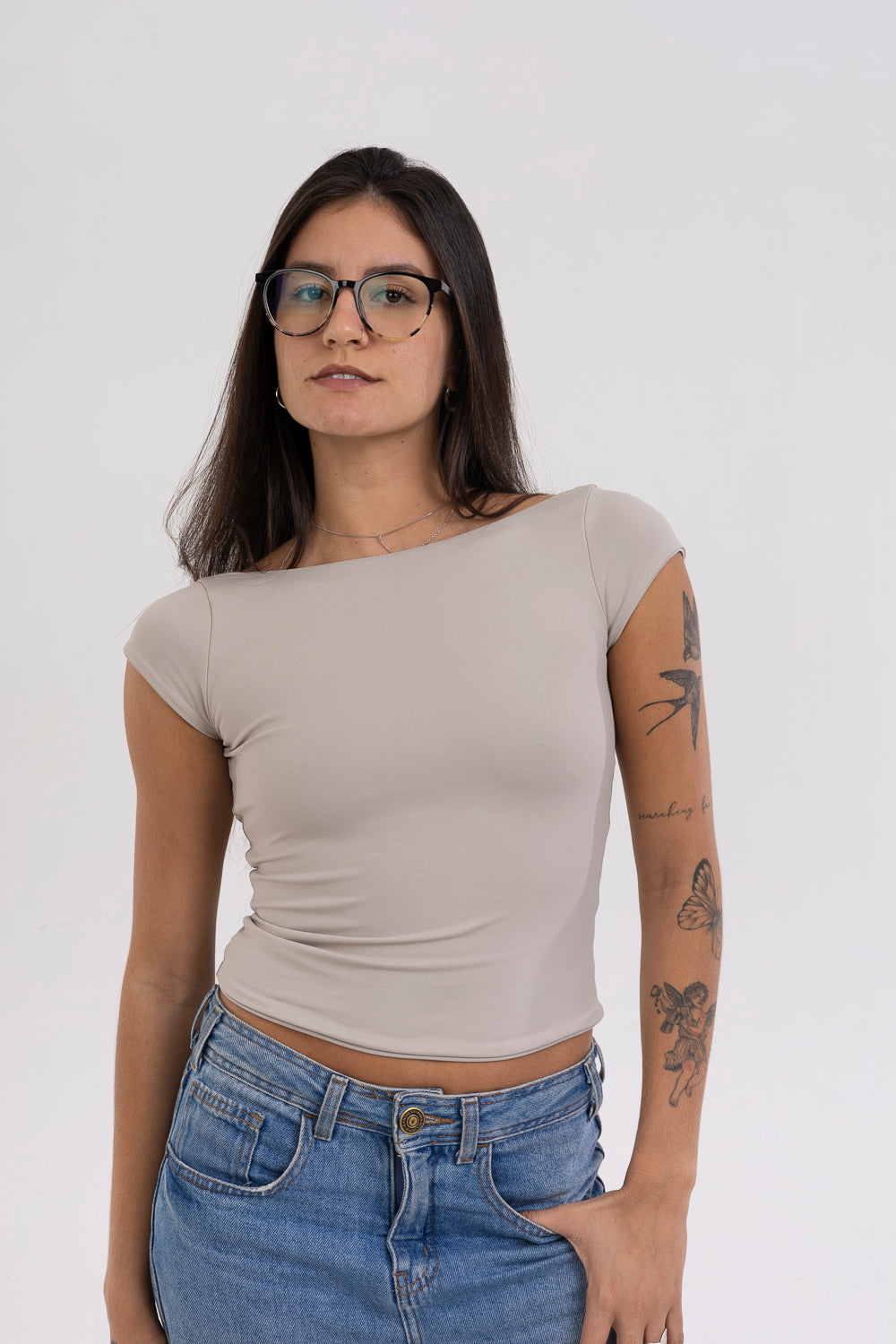 Blusa de Manga Costas Abertas