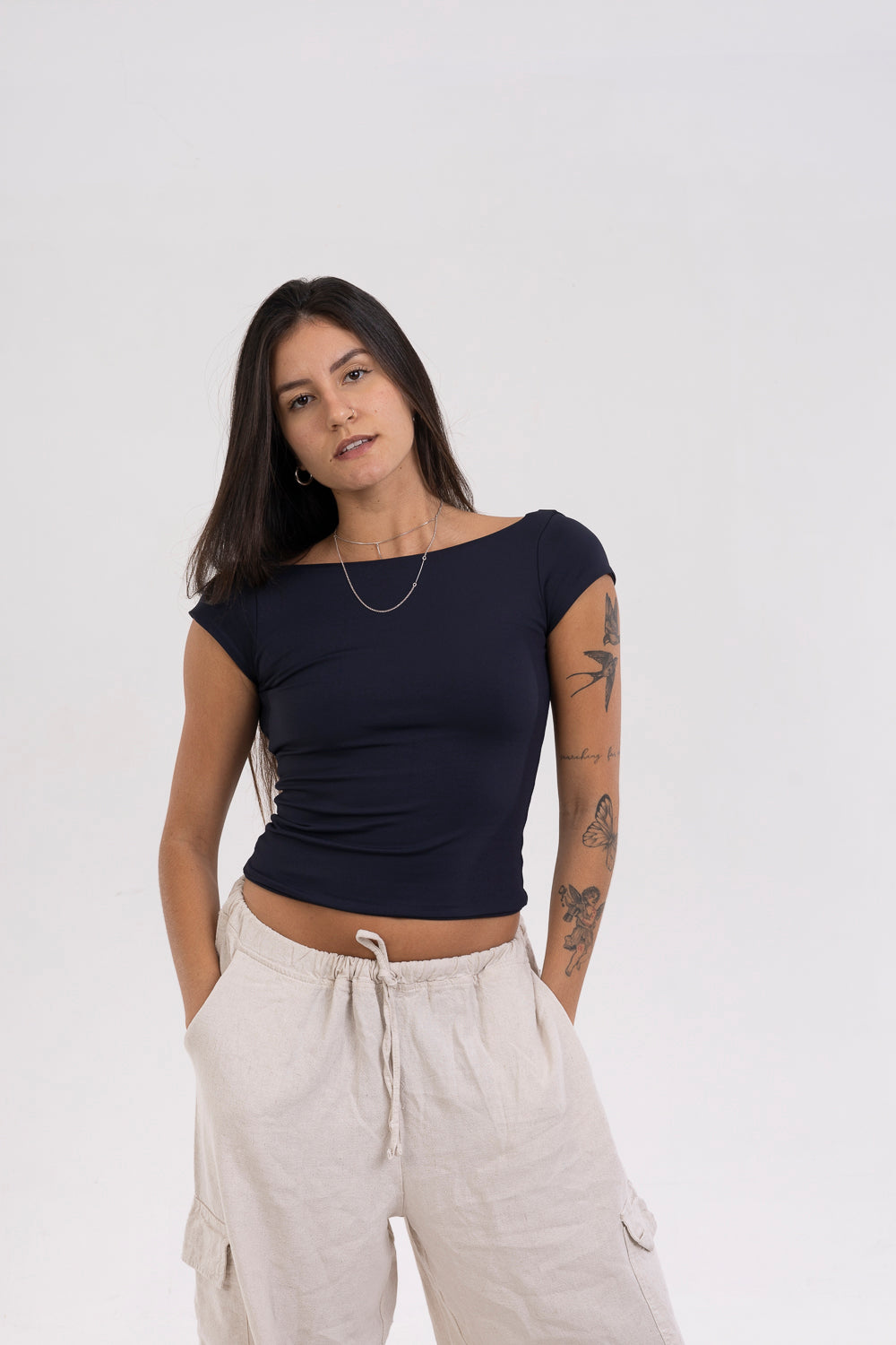 Blusa de Manga Costas Abertas
