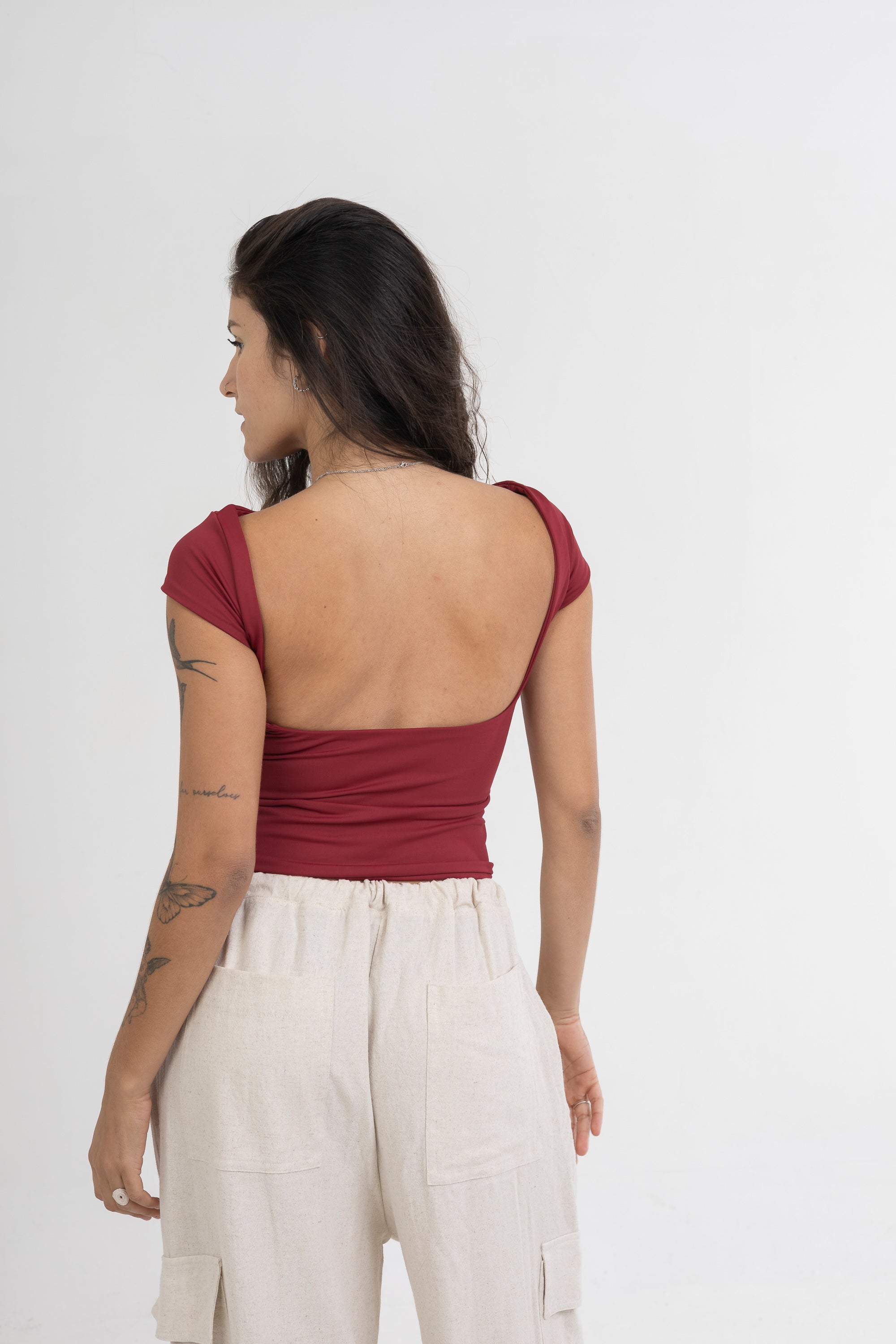Blusa de Manga Costas Abertas