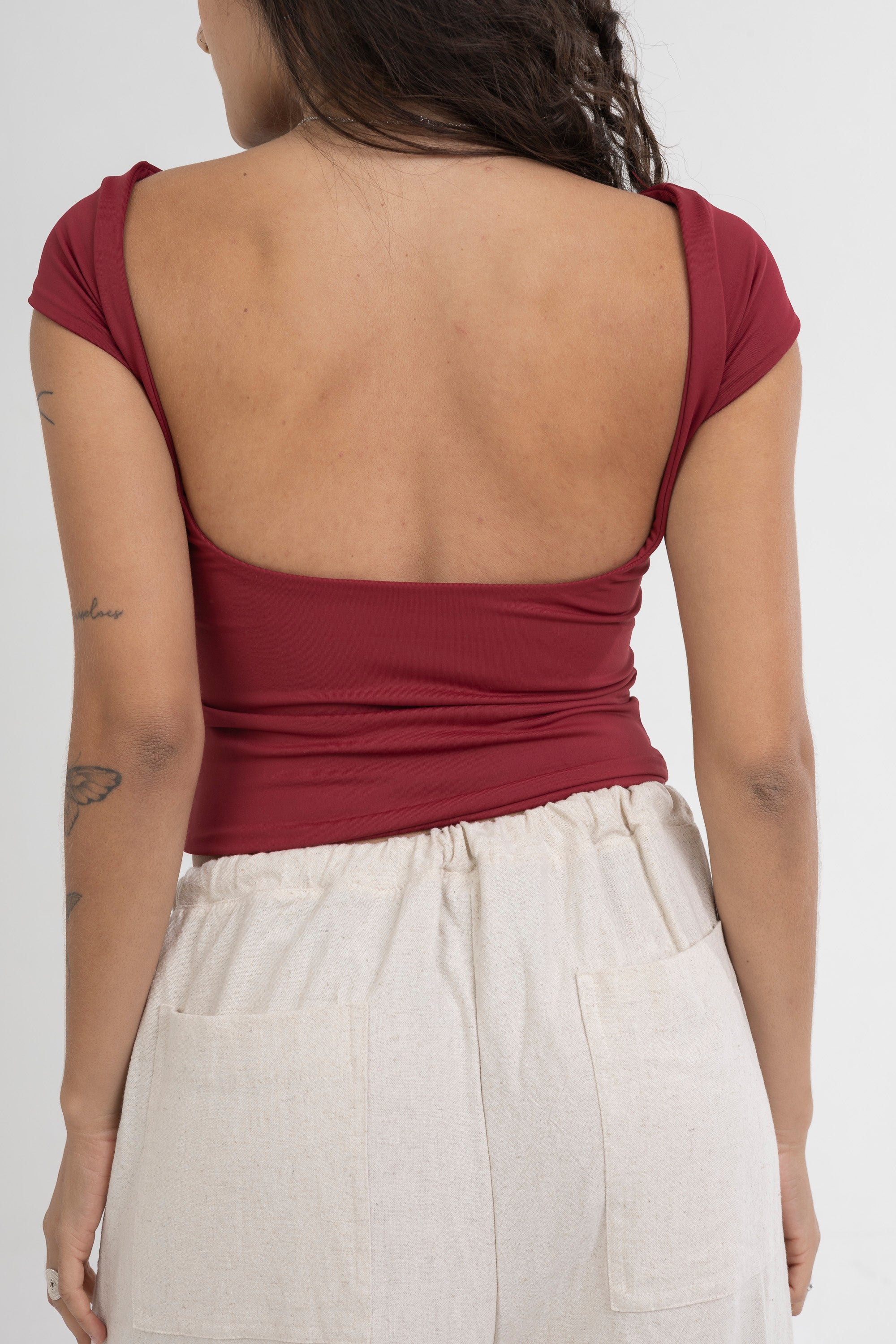 Blusa de Manga Costas Abertas
