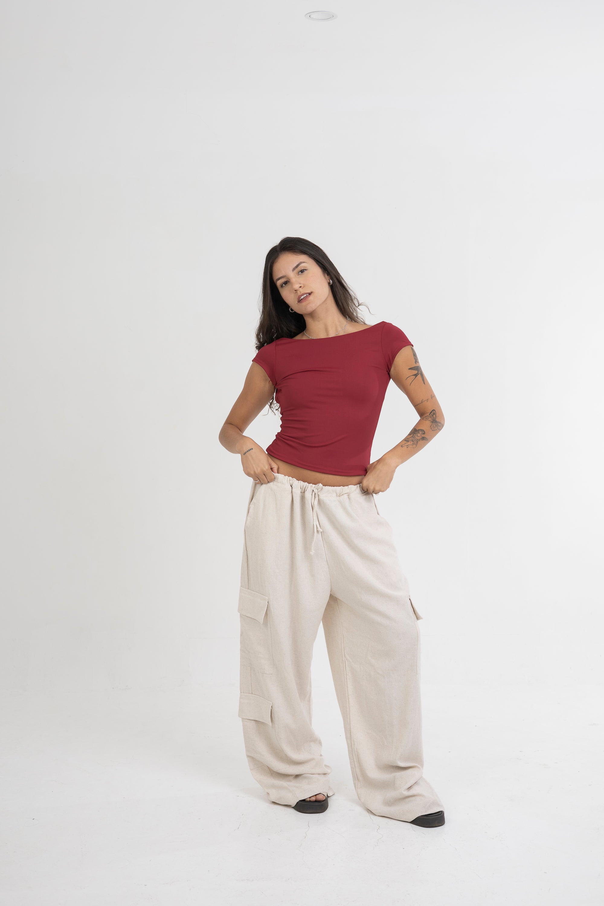Blusa de Manga Costas Abertas