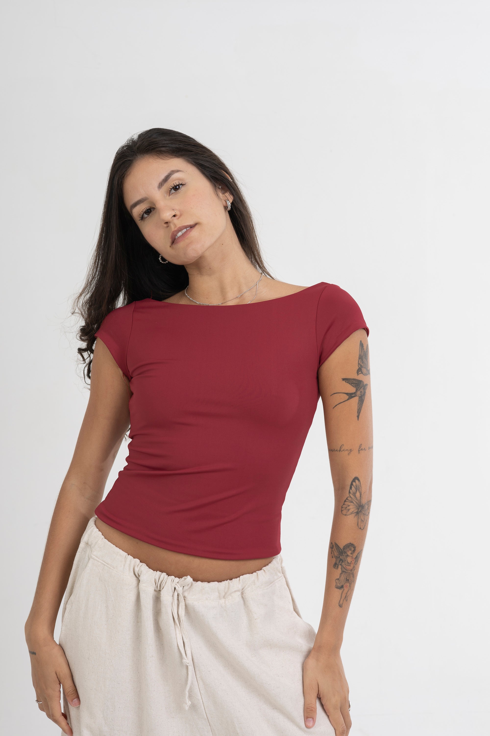 Blusa de Manga Costas Abertas