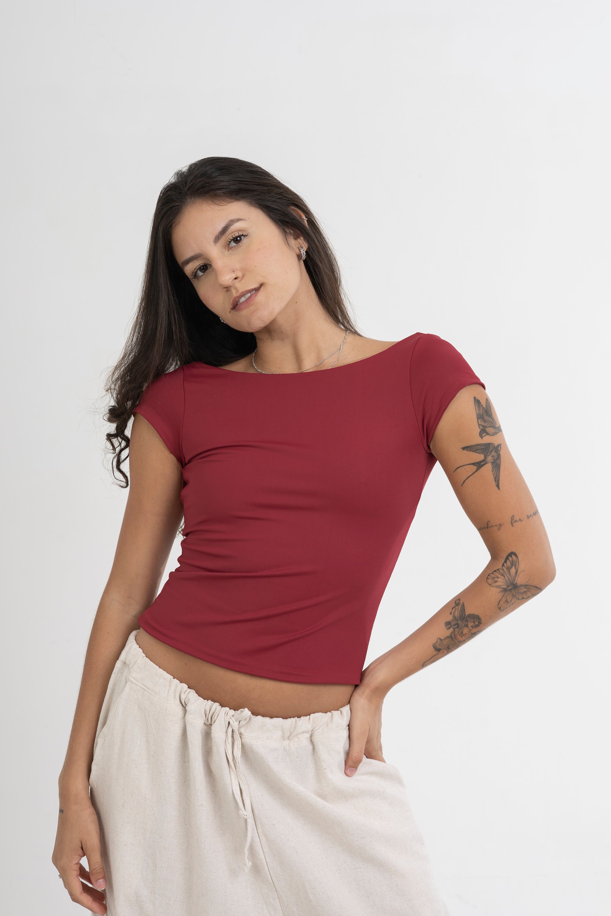 Blusa de Manga Costas Abertas