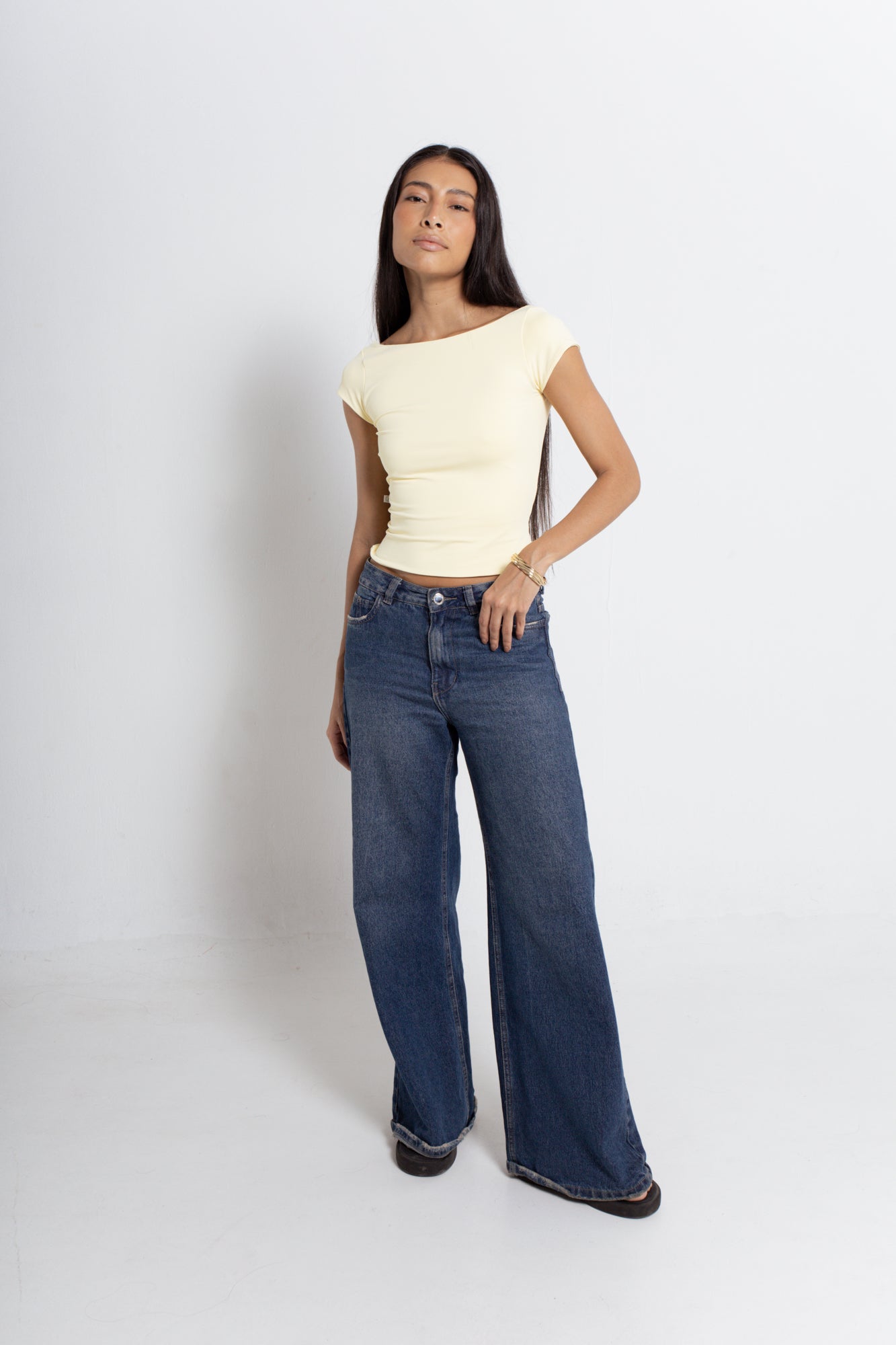 Blusa de Manga Costas Abertas