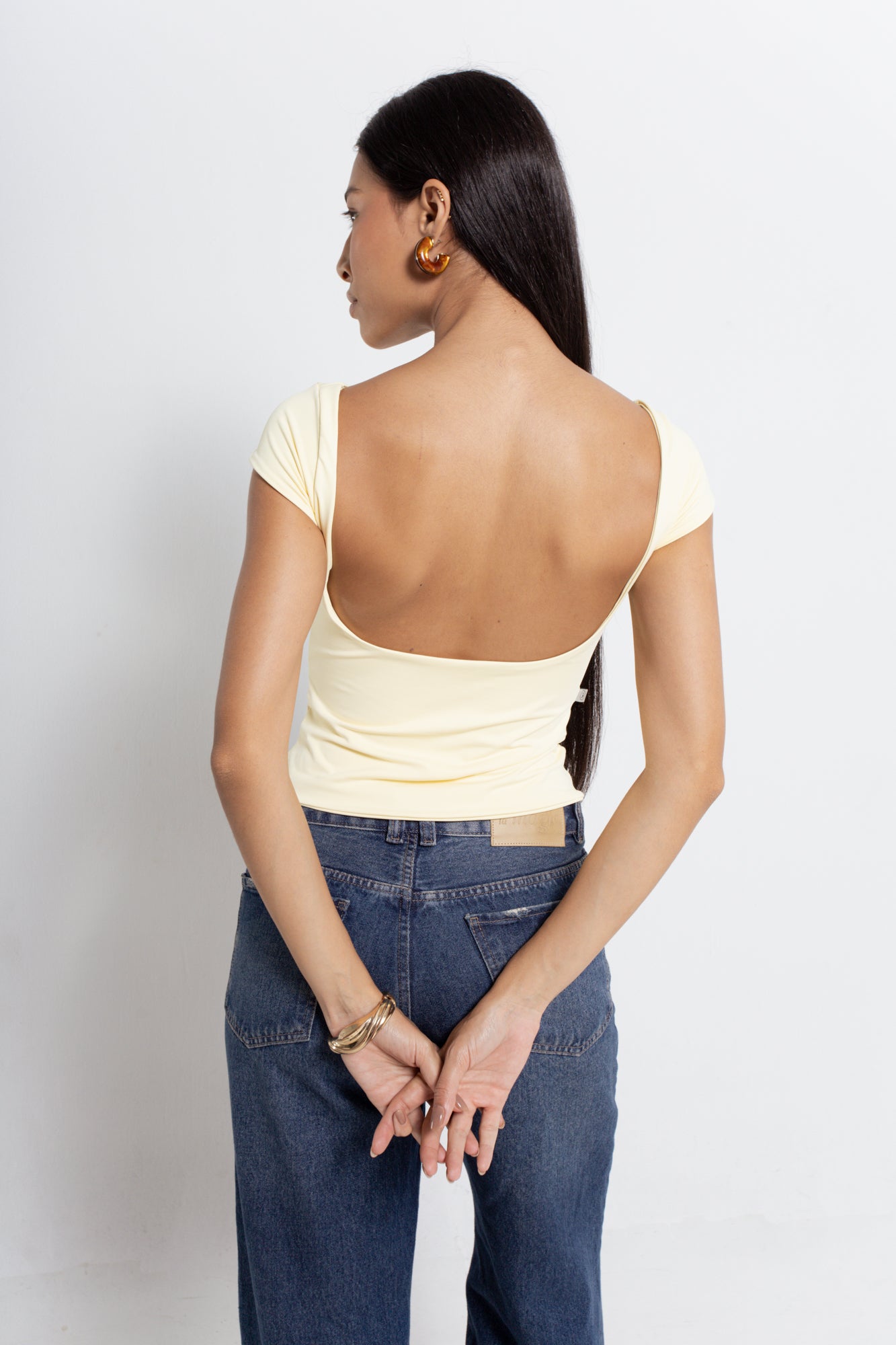 Blusa de Manga Costas Abertas