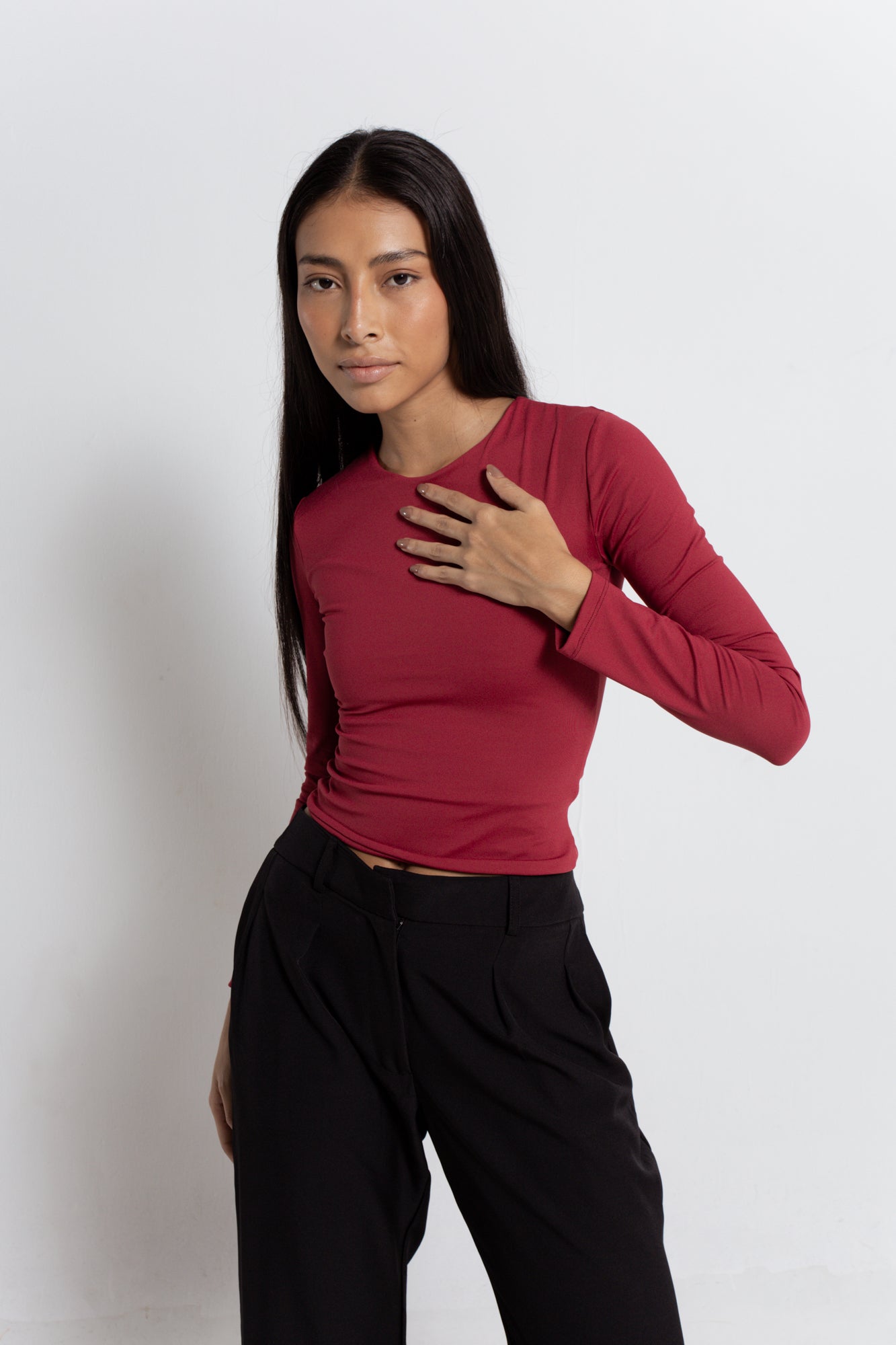 Blusa Básica de Manga Longa