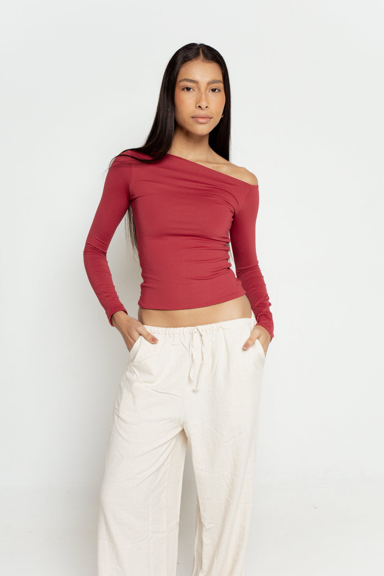 Blusa Manga Longa Assimétrica