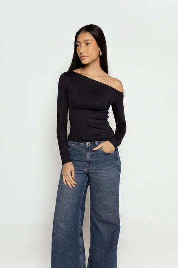 Blusa Manga Longa Assimétrica