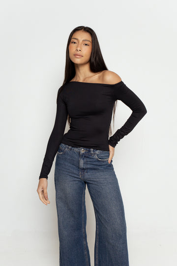 Blusa Manga Longa Assimétrica