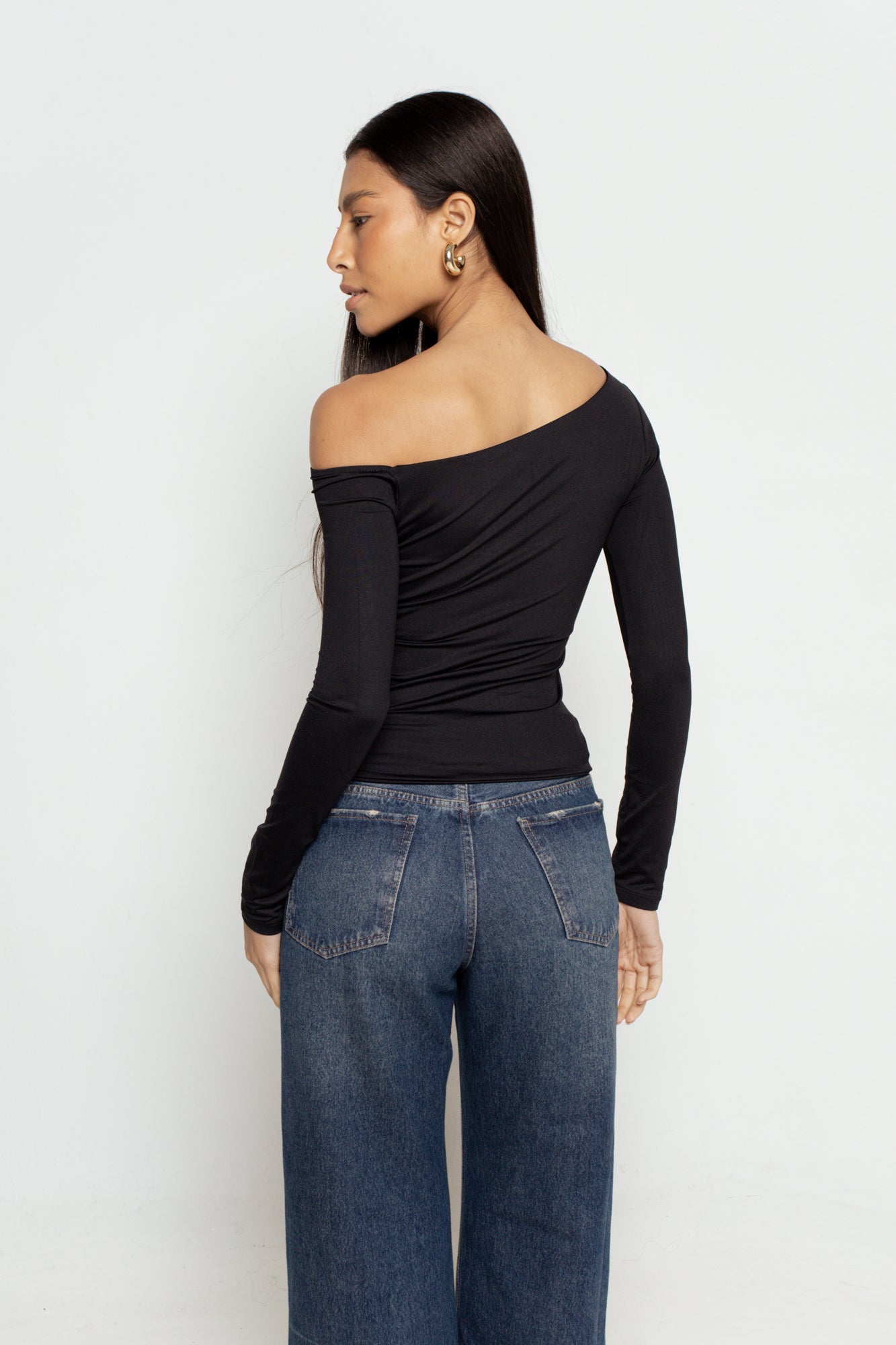 Blusa Manga Longa Assimétrica