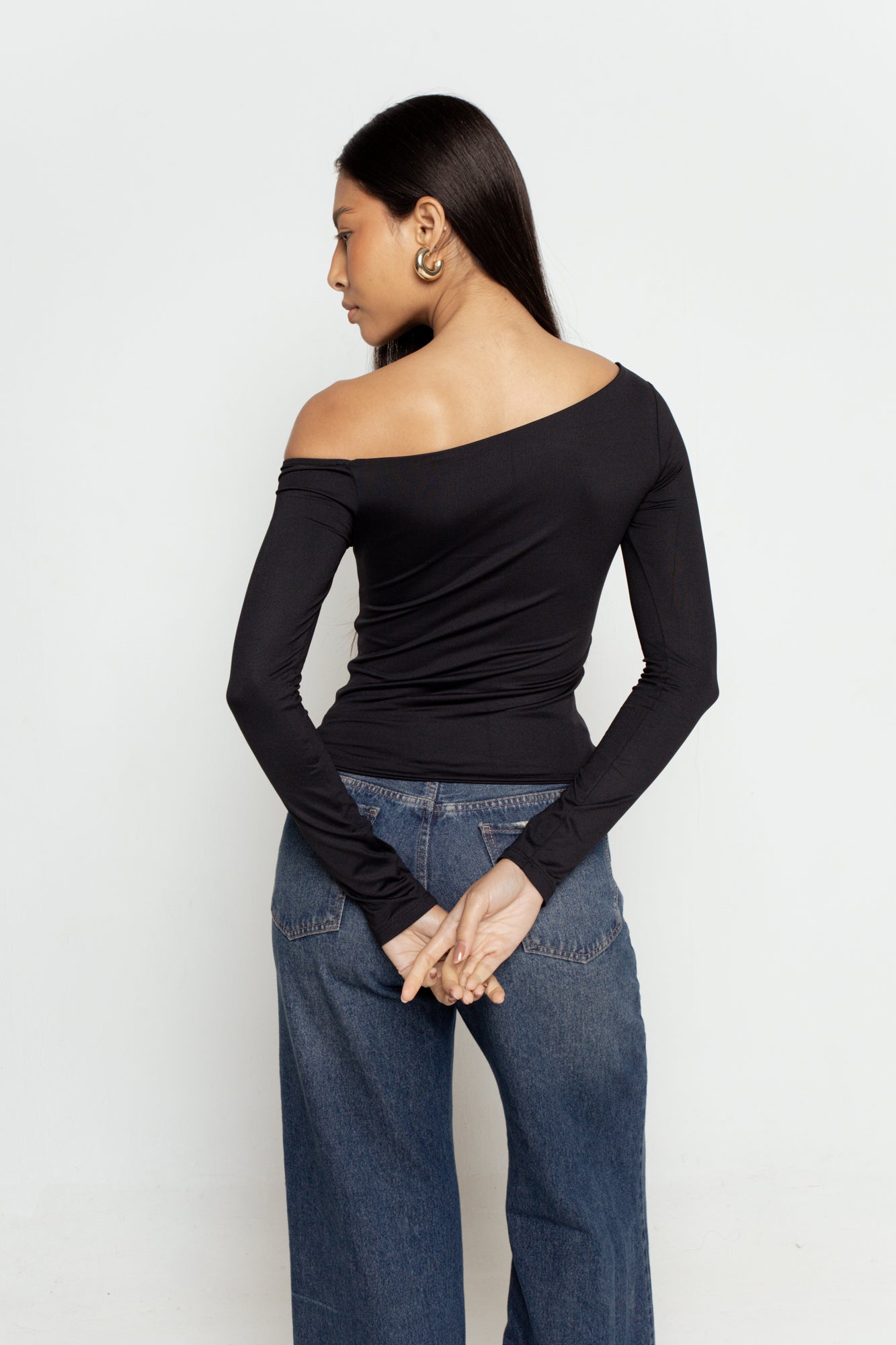 Blusa Manga Longa Assimétrica