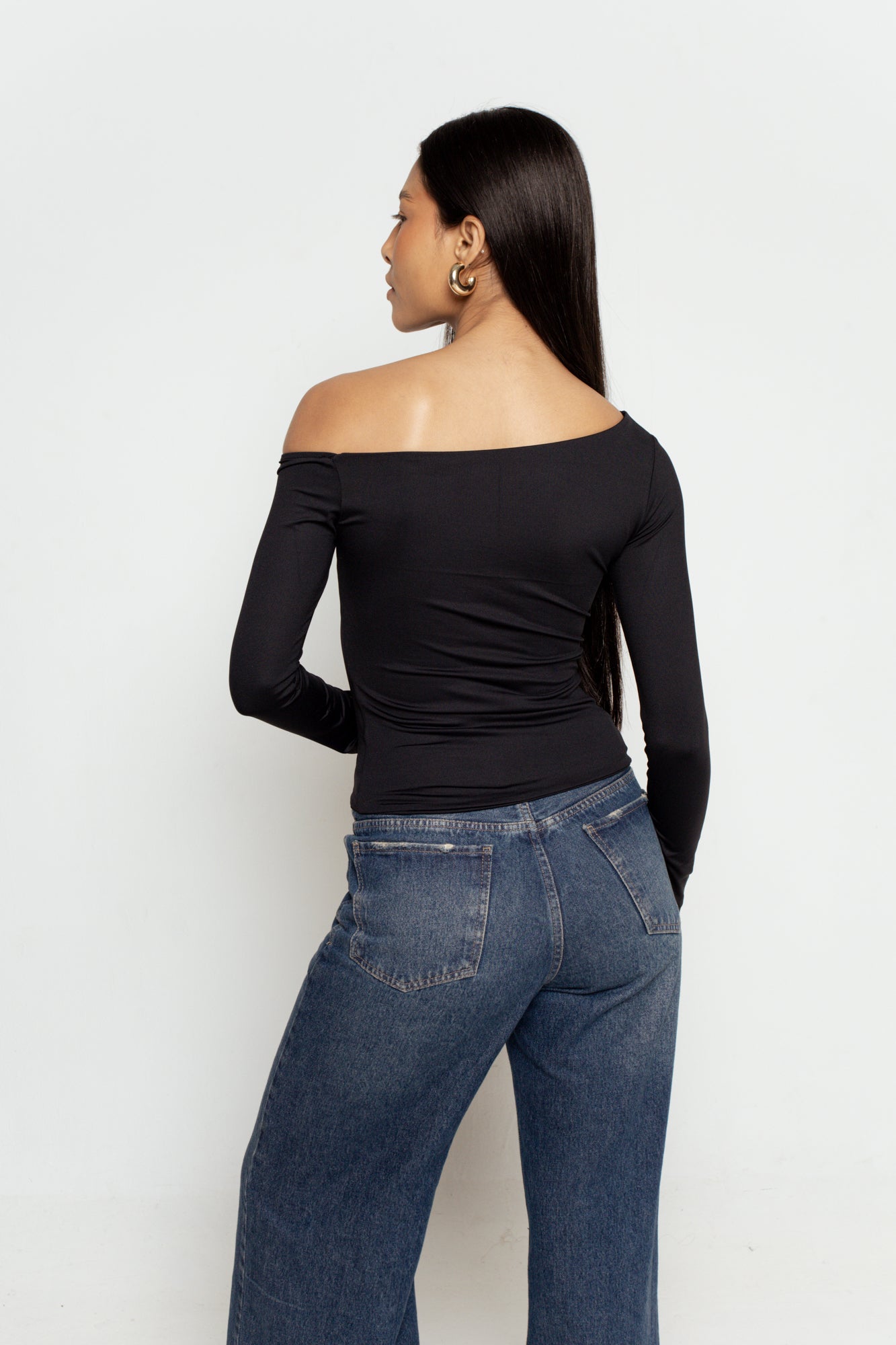 Blusa Manga Longa Assimétrica