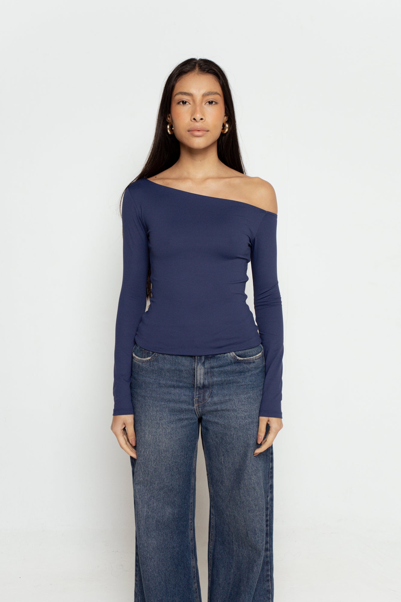 Blusa Manga Longa Assimétrica