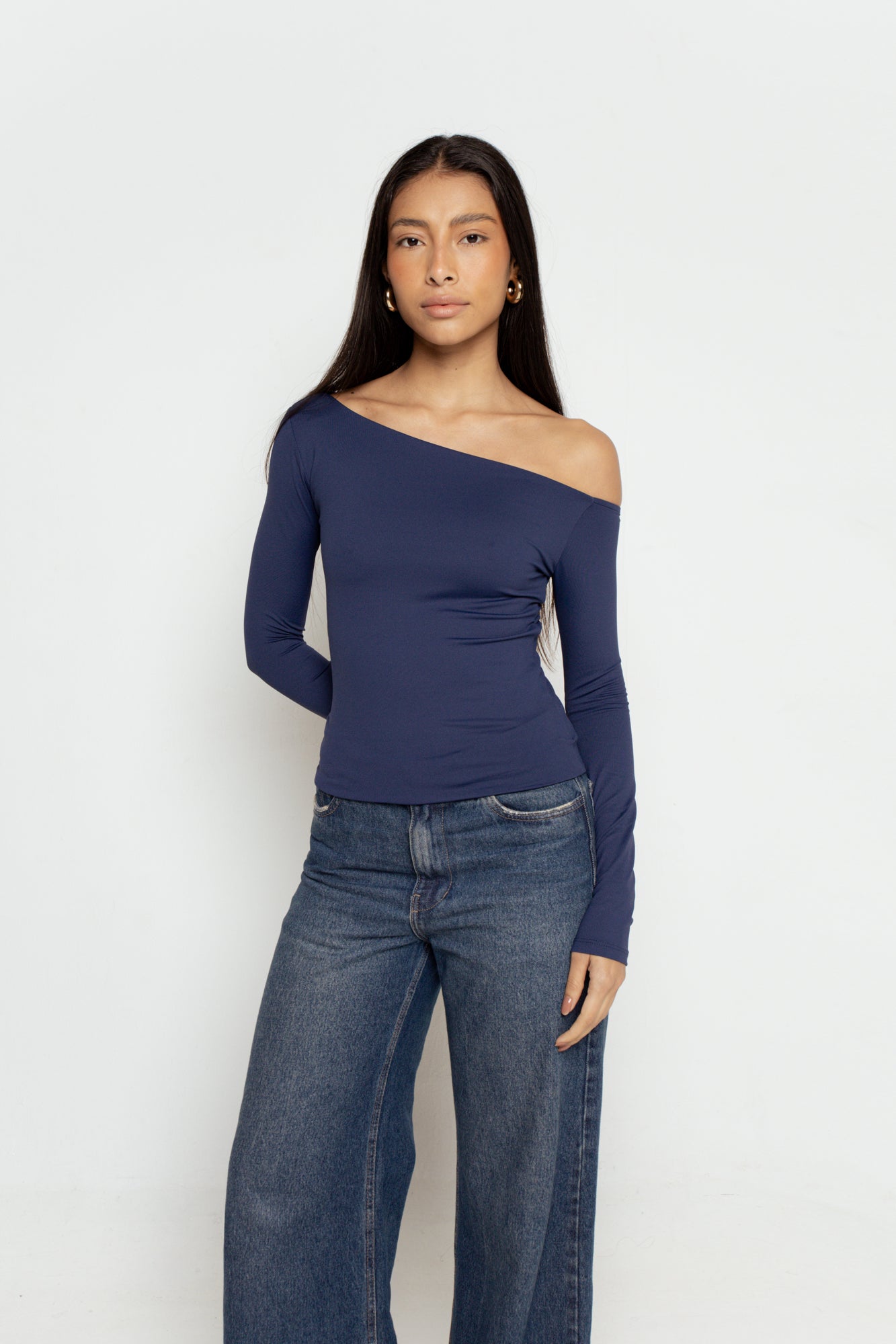 Blusa Manga Longa Assimétrica