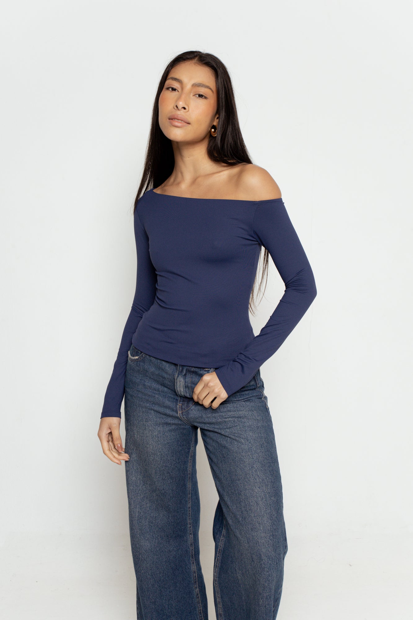Blusa Manga Longa Assimétrica