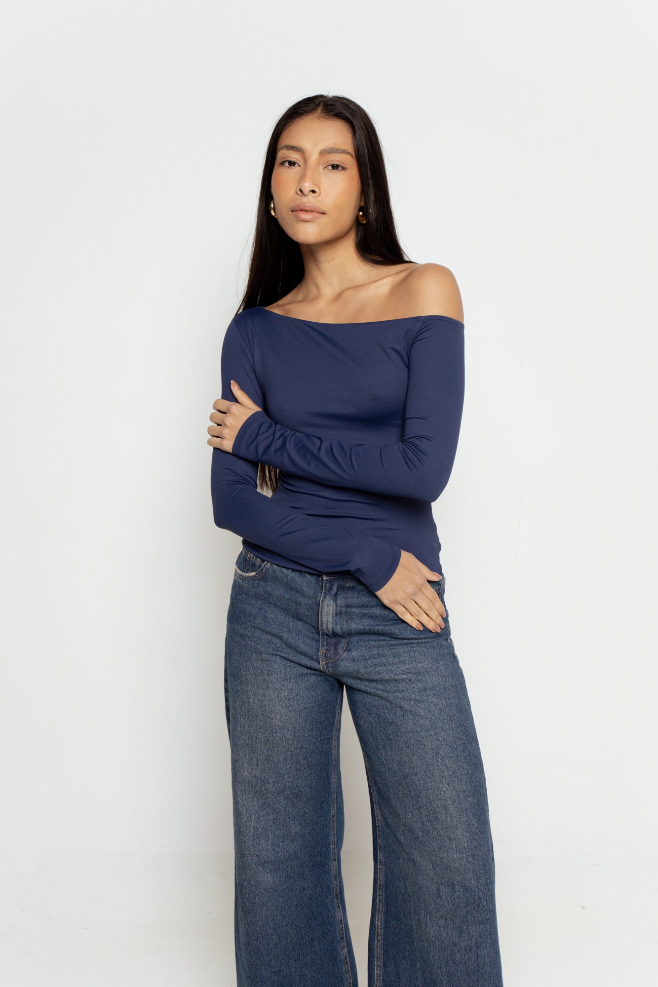 Blusa Manga Longa Assimétrica