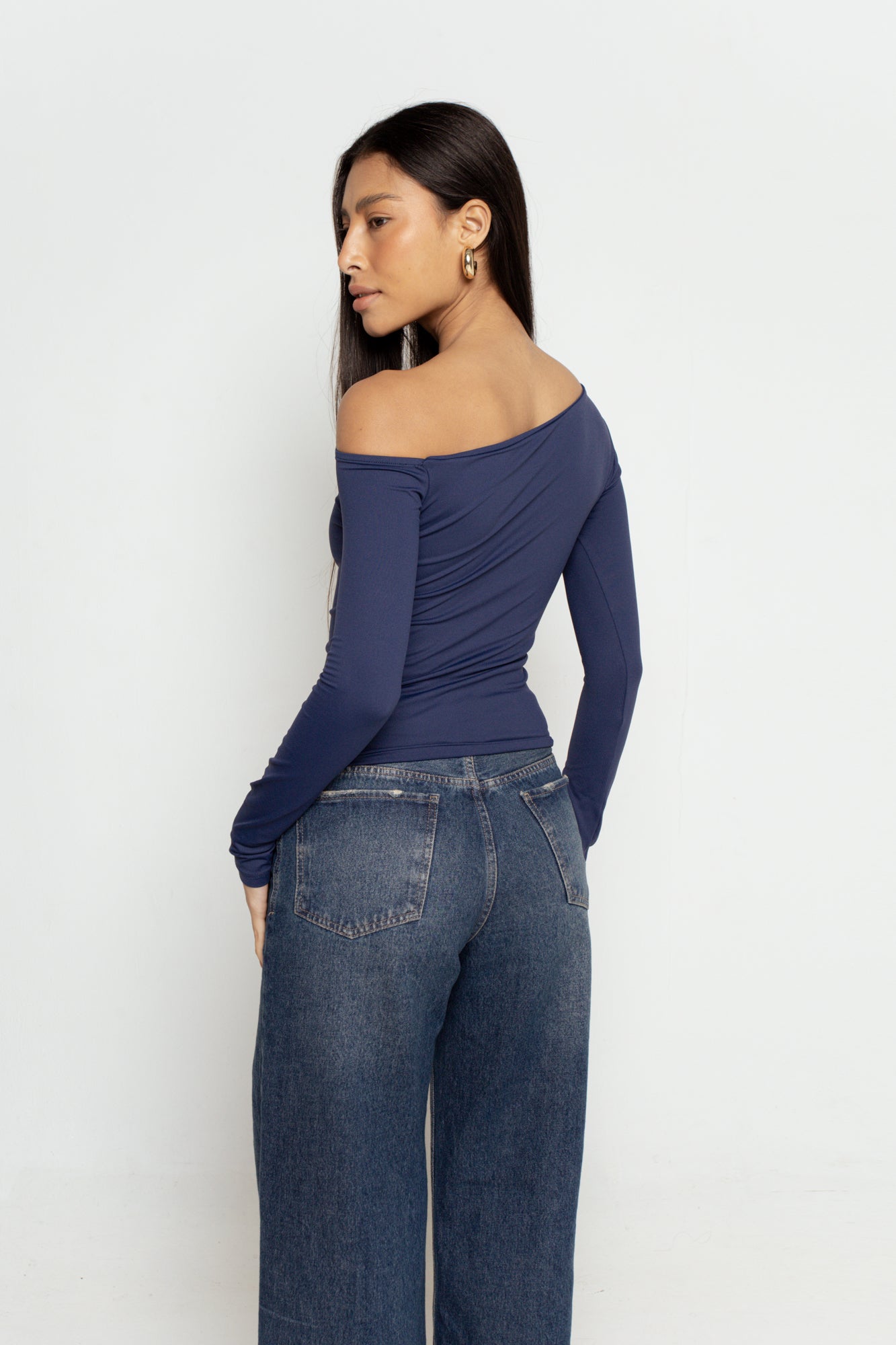 Blusa Manga Longa Assimétrica