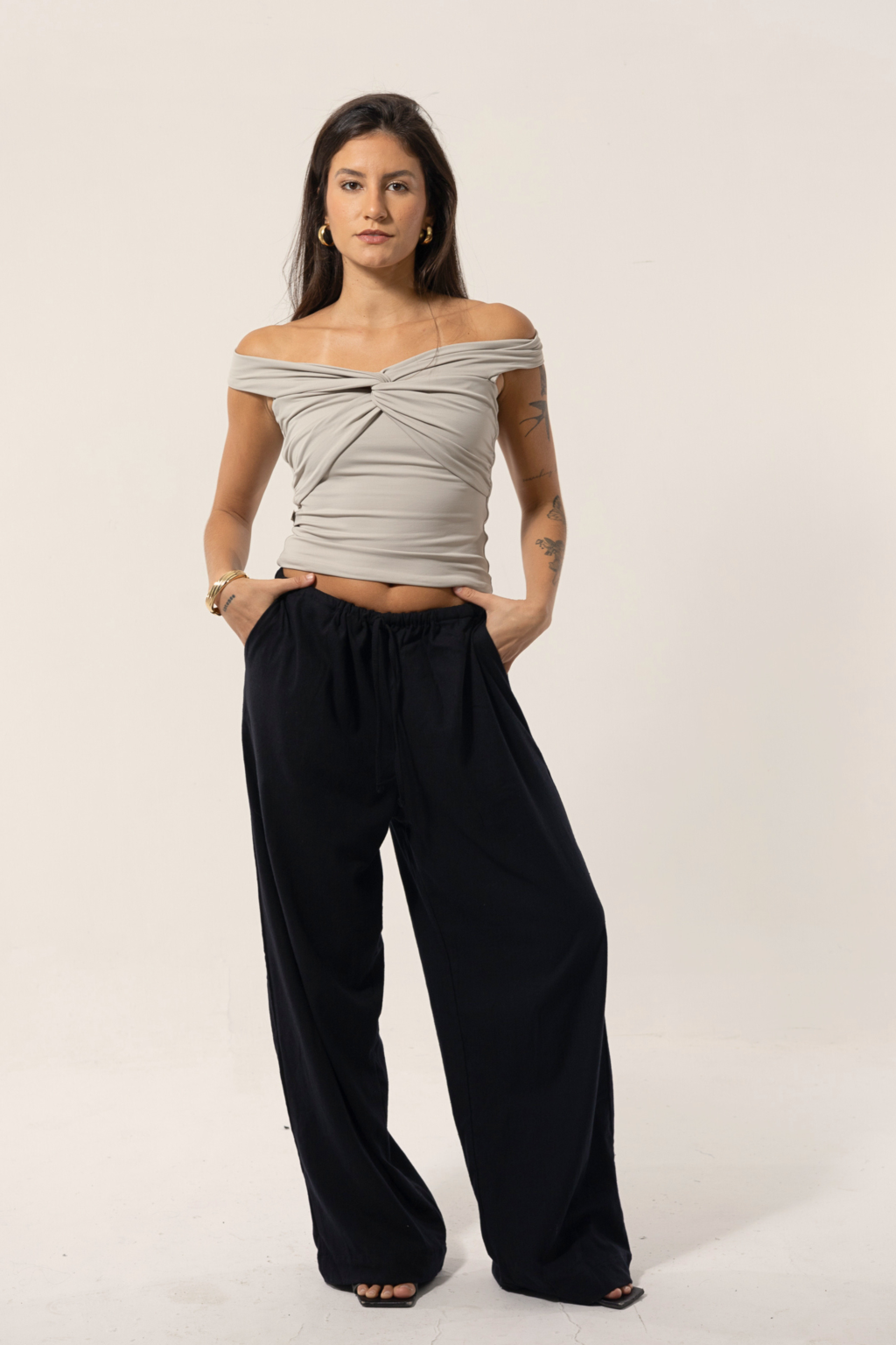 Calça Básica Linho Regulável