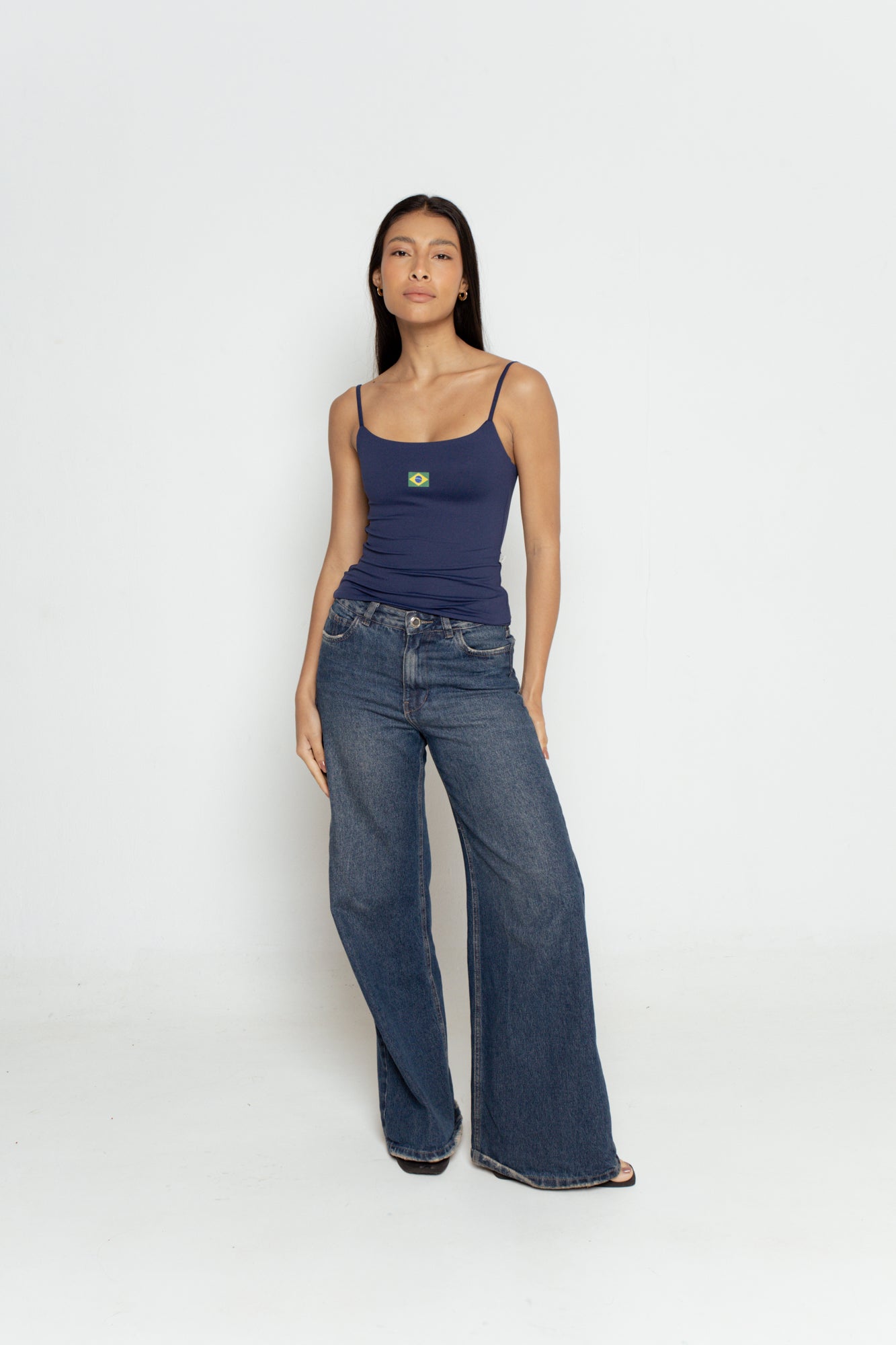 Blusa Regata Azul Marinho Brasil