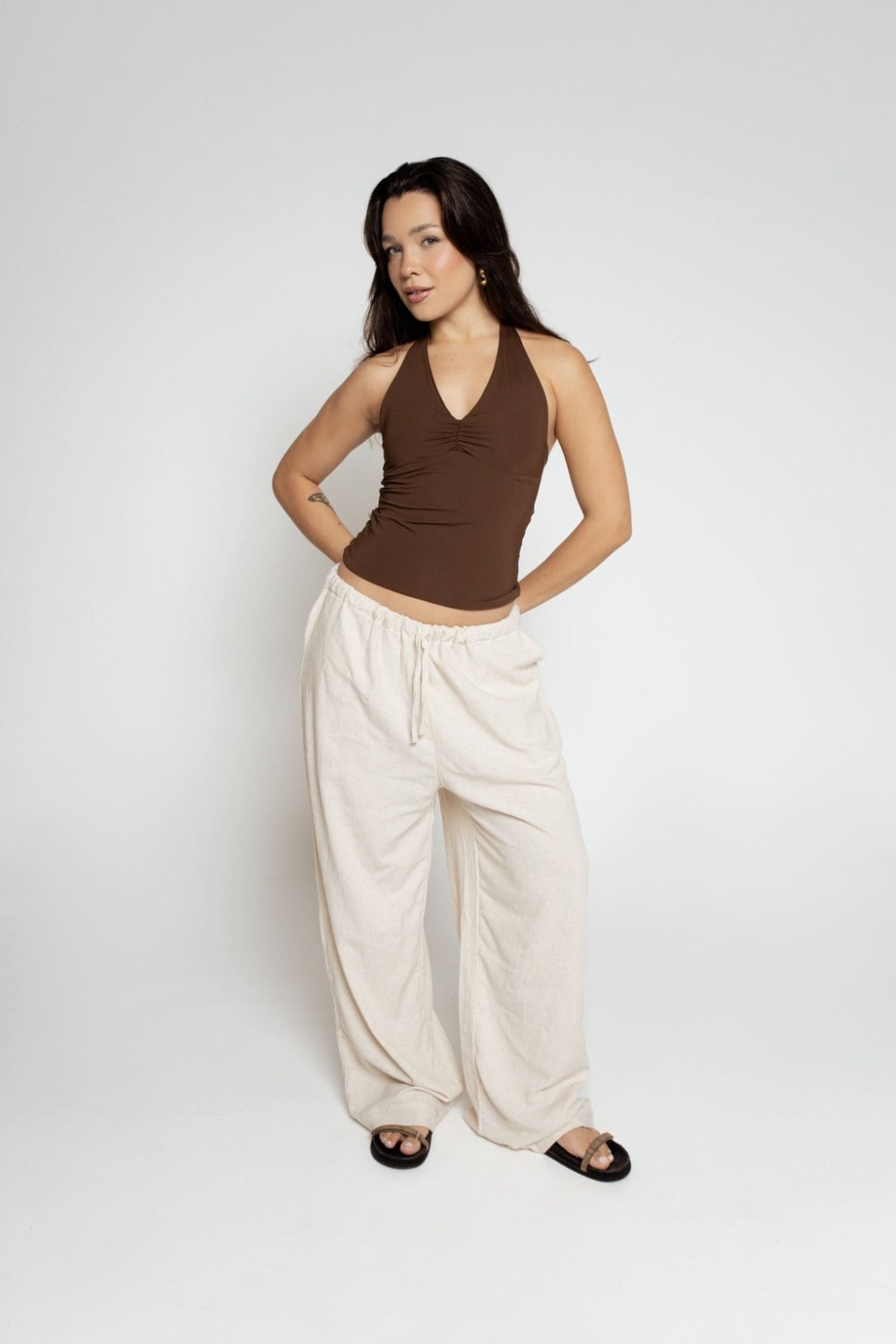 Blusa Decote Franzido Costas Abertas — LA MAGIE