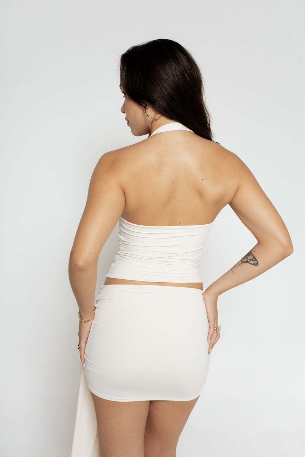 Blusa Decote Franzido Costas Abertas