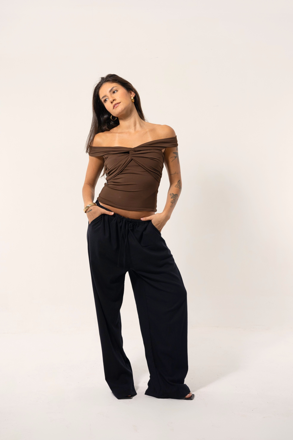 Blusa Trançada Ombro a Ombro