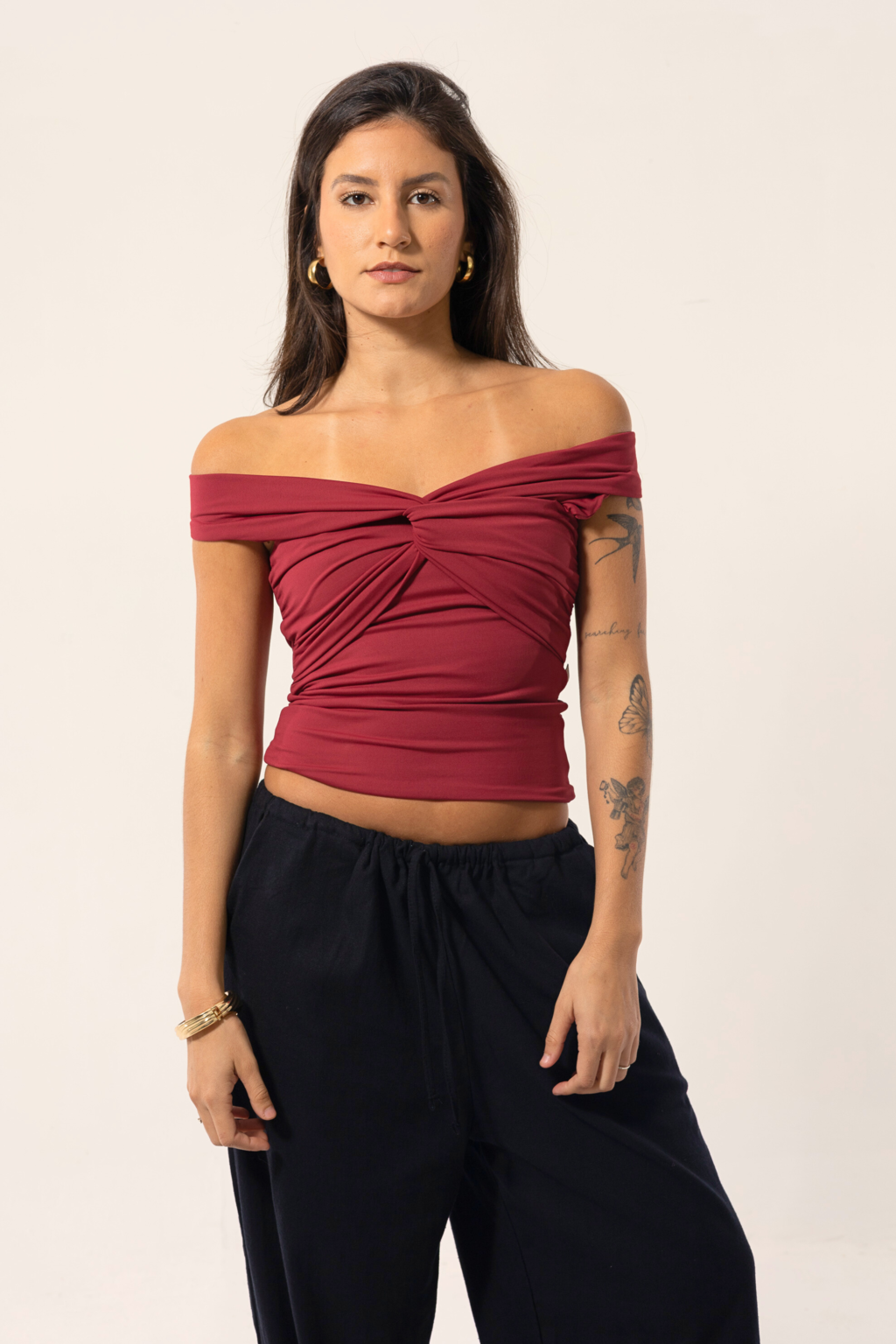 Blusa Trançada Ombro a Ombro