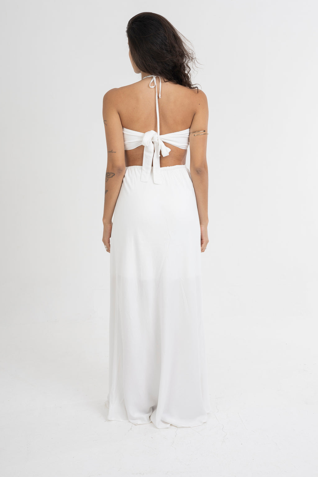 Vestido Gávea Longo Amarração no Pescoço