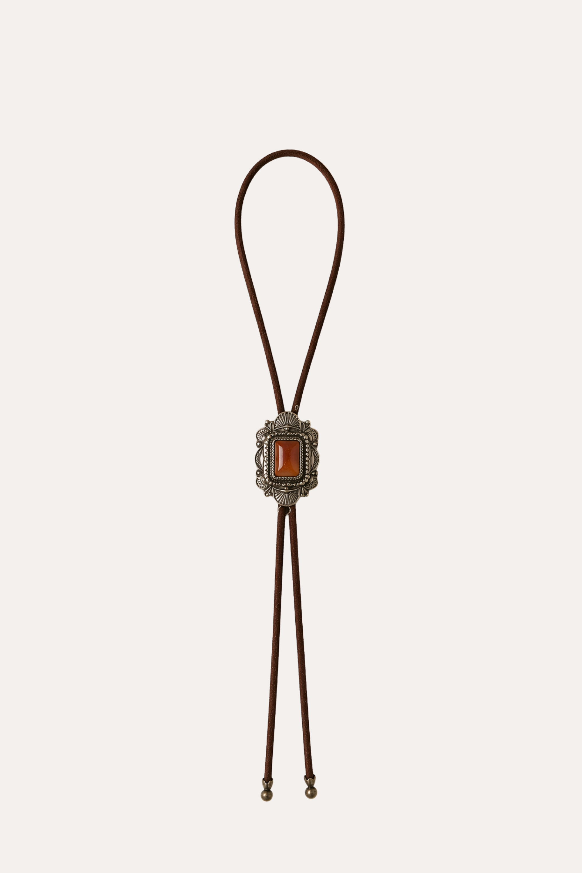 Colar Bolo Tie Retrô com Pedra Caramelo